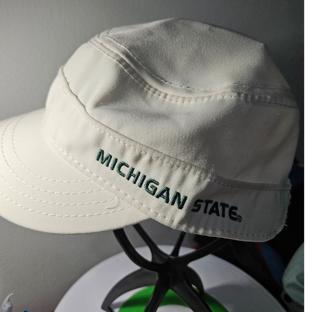 Under Armour Michigan State Hat Women OSFA White Cadet Military Cap HeatGear